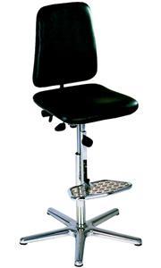Siège ergonomique Werksitz Classic 1711-XL - modèle antistatique - simili-cuir conducteur noir - repose-pied inclus_0
