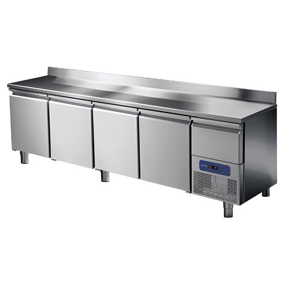 Table réfrigérée 600 mm avec 4 portes dosseret et tiroirs réfrigéré -2°/+8°c - BNA0207_0