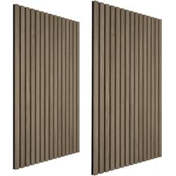 Tectake Panneaux acoustiques SONIC WALL aspect bois - Chêne foncé, Lot de 2 - 405390 - marron Bois manufacturé 405390_0
