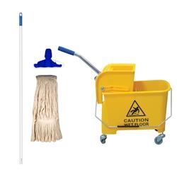 Thouy Kit chariot de lavage avec presse Puma 20 L + balai Faubert - 3701114813216_0