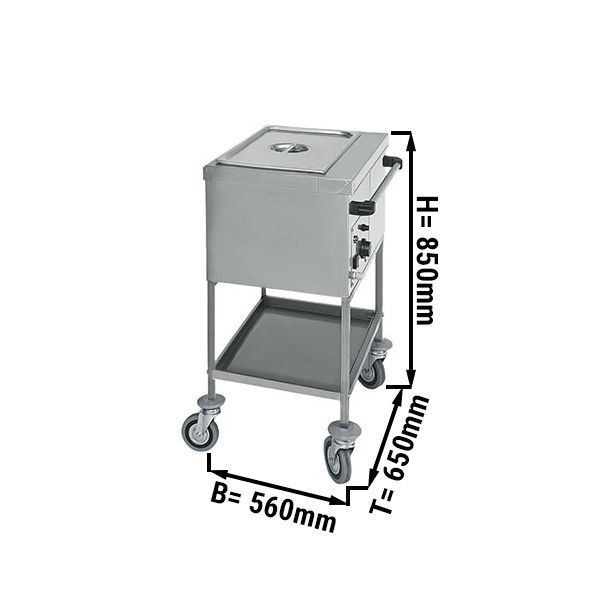 Twf1756 - Chariot bain-marie GGM Gastro International GmbH - Dimensions extérieures : 560 x 650 x 850 mm - Température 30-90°C - Capacité 1x GN 1/1_0