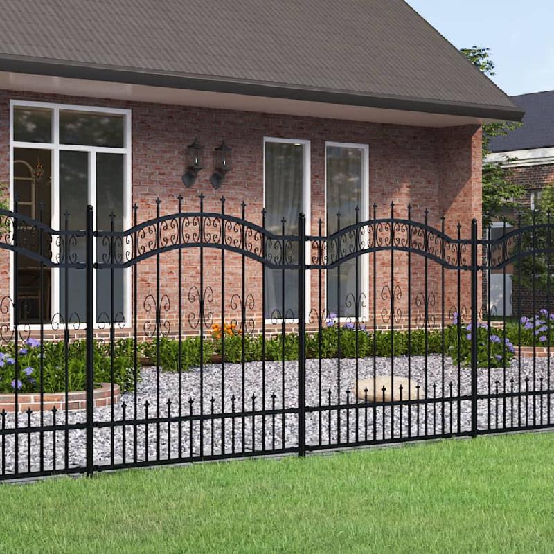 Vidaxl clôture de jardin avec sommet de lance noir 165 cm 151086_0