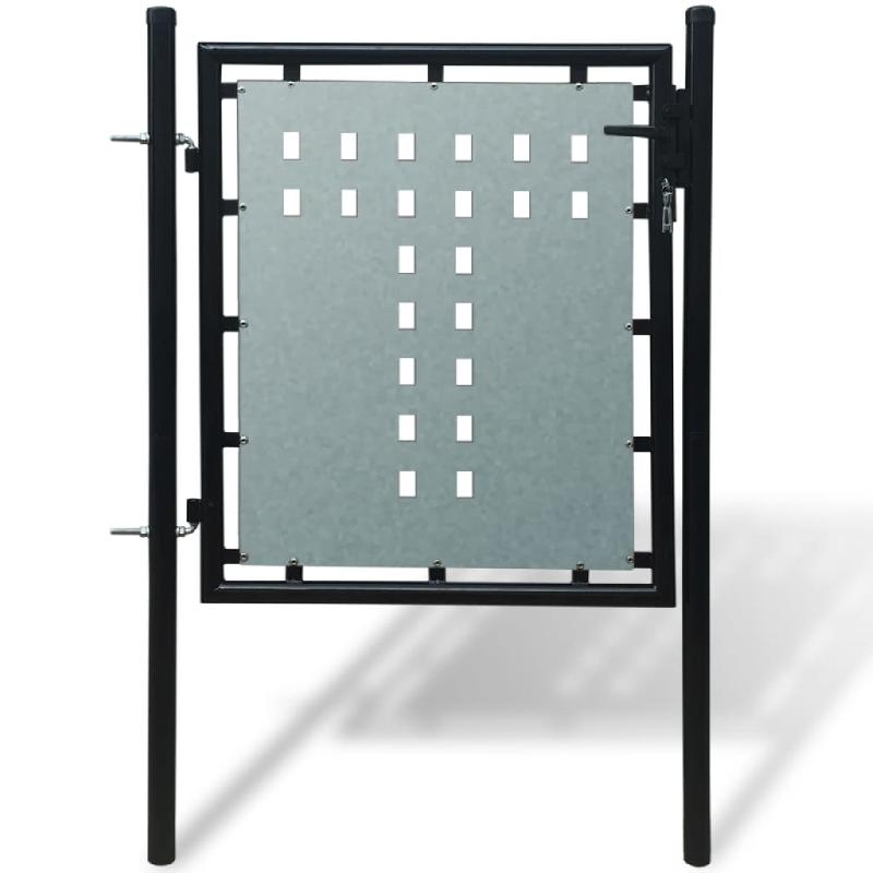 Vidaxl portail simple de clôture noir 100x150 cm 141685_0