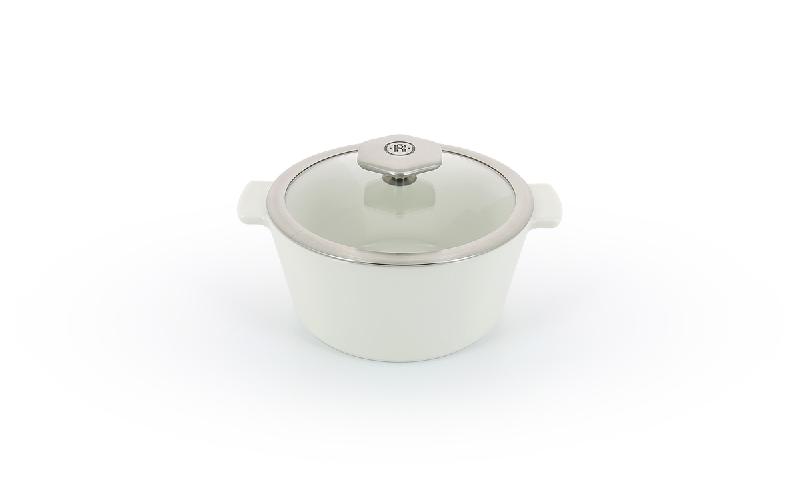 COCOTTE AVEC INDUCTION ROND TRANSPARENT PORCELAINE Ø 19 CM REVOLUTION 2