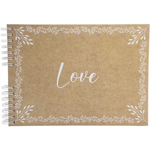 ALBUM PHOTO SPIRALÉ 50 PAGES BLANCHES 32X22CM MARRON/BEIGE - EXACOMPTA
