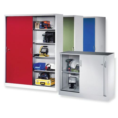 ARMOIRE BASSE À PORTES COULISSANTES L/H/P 120X100X50 ROUGE 3003 - CP