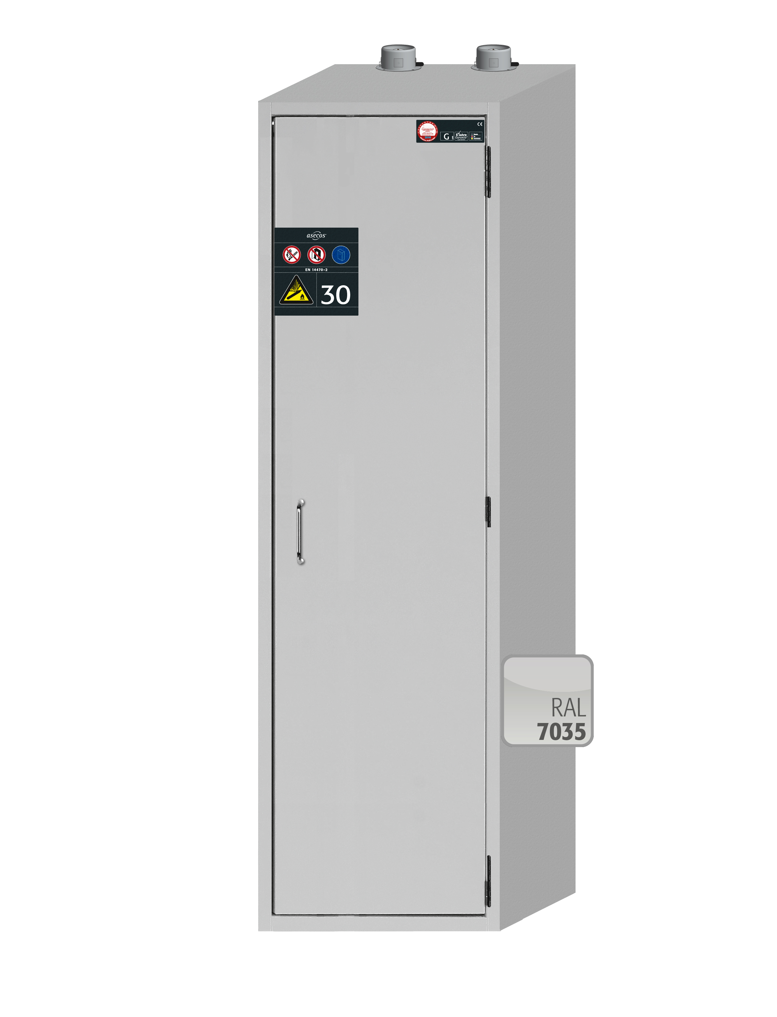 Armoire de stockage intérieure pour bouteilles de gaz G-CLASSIC-30 modèle G30.205.060.R - Réf 30686-001-30687 - Sécurité conforme NF EN 14470-2_0