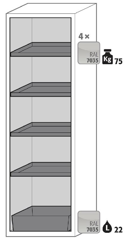 ARMOIRE SÉCURITÉ S-CLASSIC-90 S90.196.060.WDAS JAUNE - MANUTAN COLLECTIVITÉS