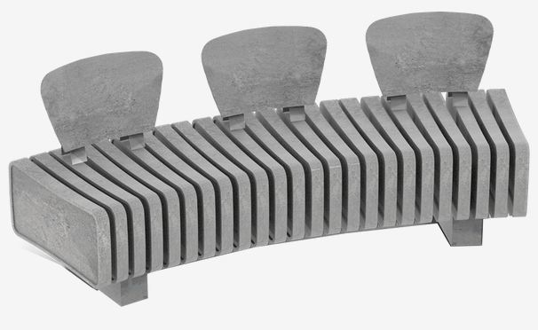Banc public Vertebra Curvo R UM323R - 100% plastique recyclé sans entretien_0