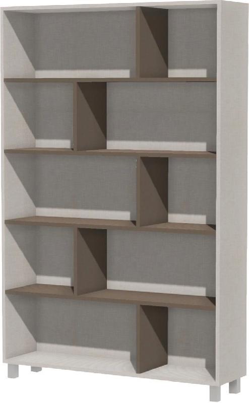 BIBLIOTHÈQUE IDENTITÉ SANS PORTES 120/185/30 CM ARGENT/BRUN - MANUTAN COLLECTIVITÉS