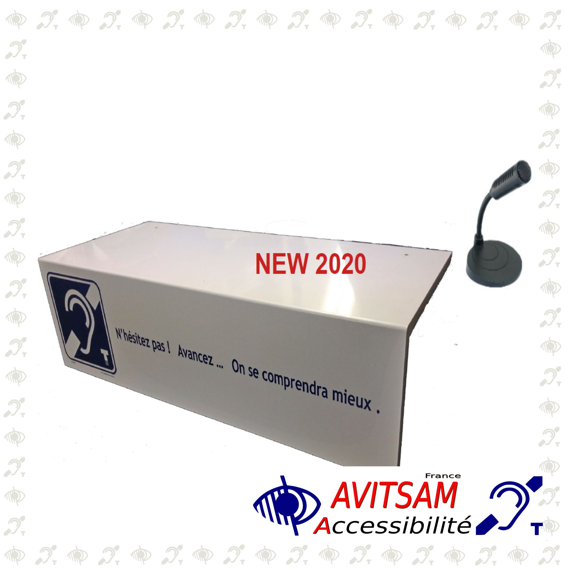 Boucle magnétique déplaçable APIAVIT - Ultra-plate pour accueil, caisse, billetterie et bureau_0
