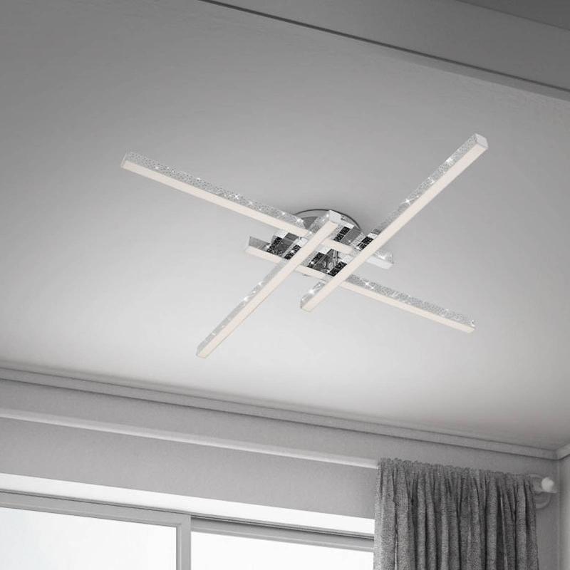 BRILONER PLAFONNIER REY EFFET SCINTILLANT, 4 LAMPES, CHROMÉ