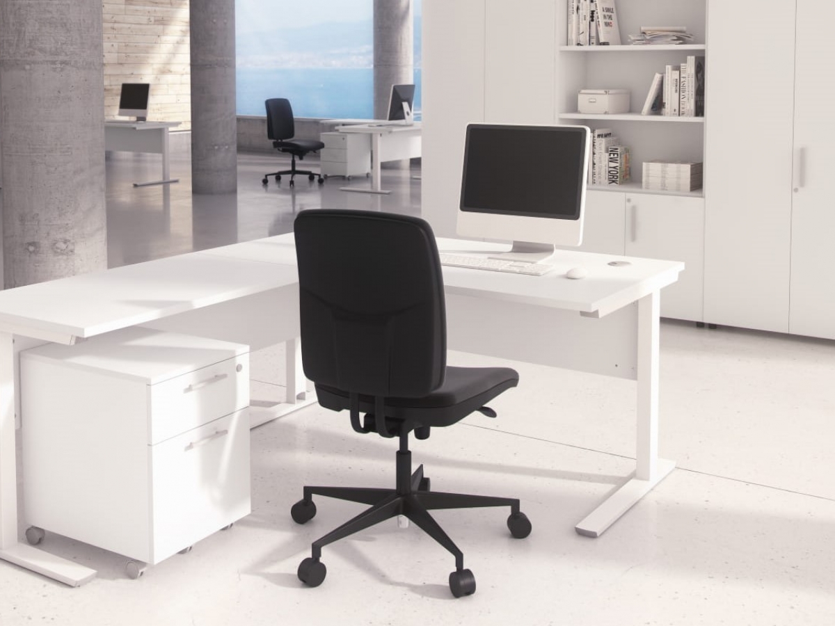 Bureau d angle gris