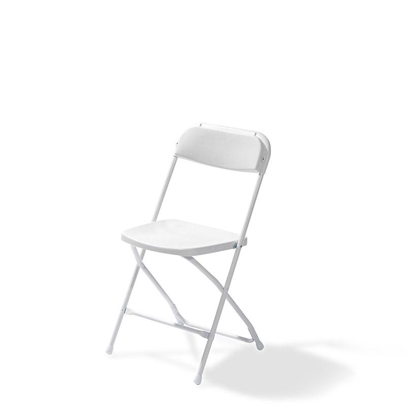 CHAISE PLIANTE BUDGET, BLANCHE, CHÂSSIS EN ACIER, PLIANTE