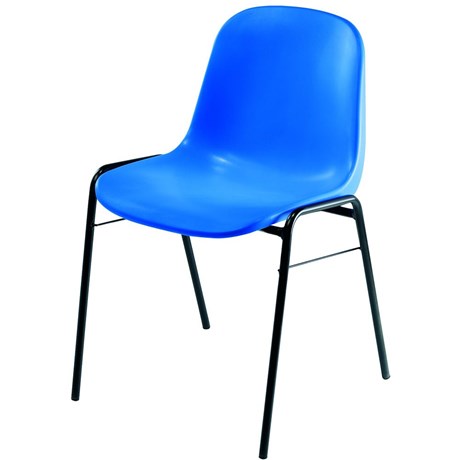 CHAISE VISITEUR COQUE CHROME ET BLEU