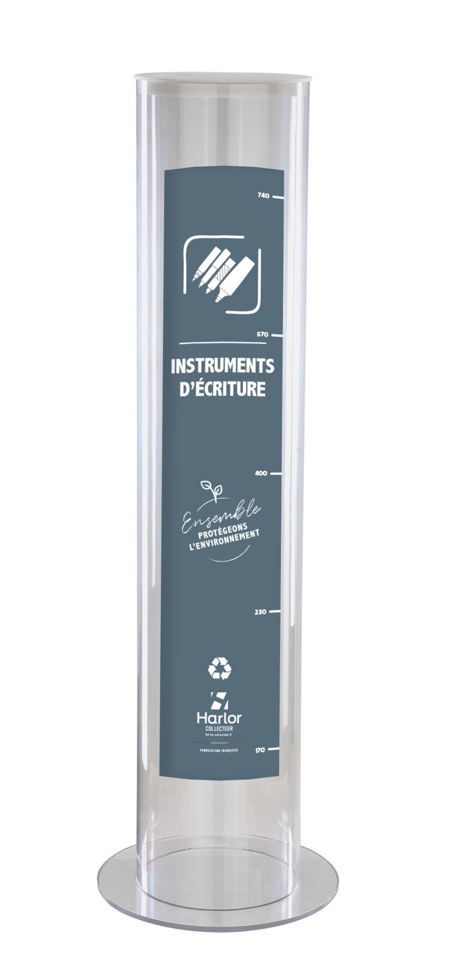 Collecteur pour instruments d'écriture, capacité 30 litres, hauteur 950mm, idéal pour les écoles, mairie..._0