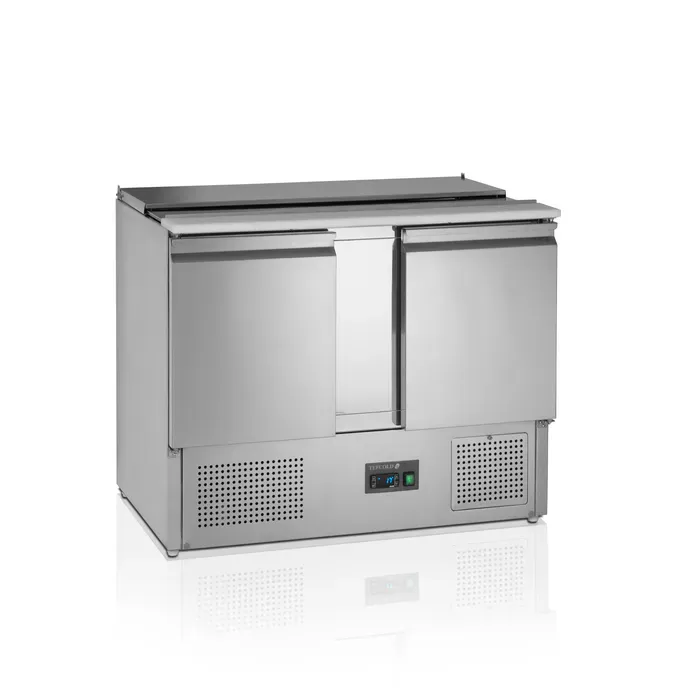 Comptoir pour saladette 2 portes ouvert pour bacs 270 litres inox 304 - PSA1045_0
