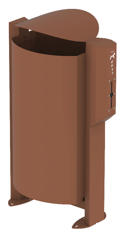 Corbeille ARKEA (40 à 100 Litres) sur pied + distributeur sacs canins_0
