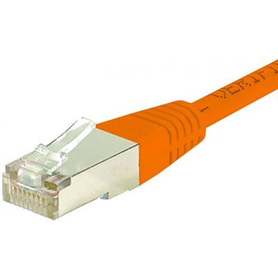 CORDON RJ45 CATEGORIE 6 S/FTP ORANGE - 0,5 M