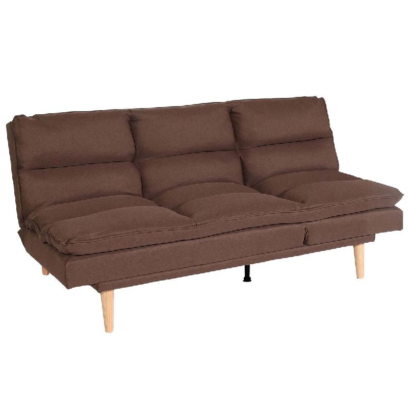 Décoshop26 - Canapé convertible 180 cm en tissu marron fonction lit 180x110 cm dossier réglable style moderne 04_0010154 - marron 3000267882415_0