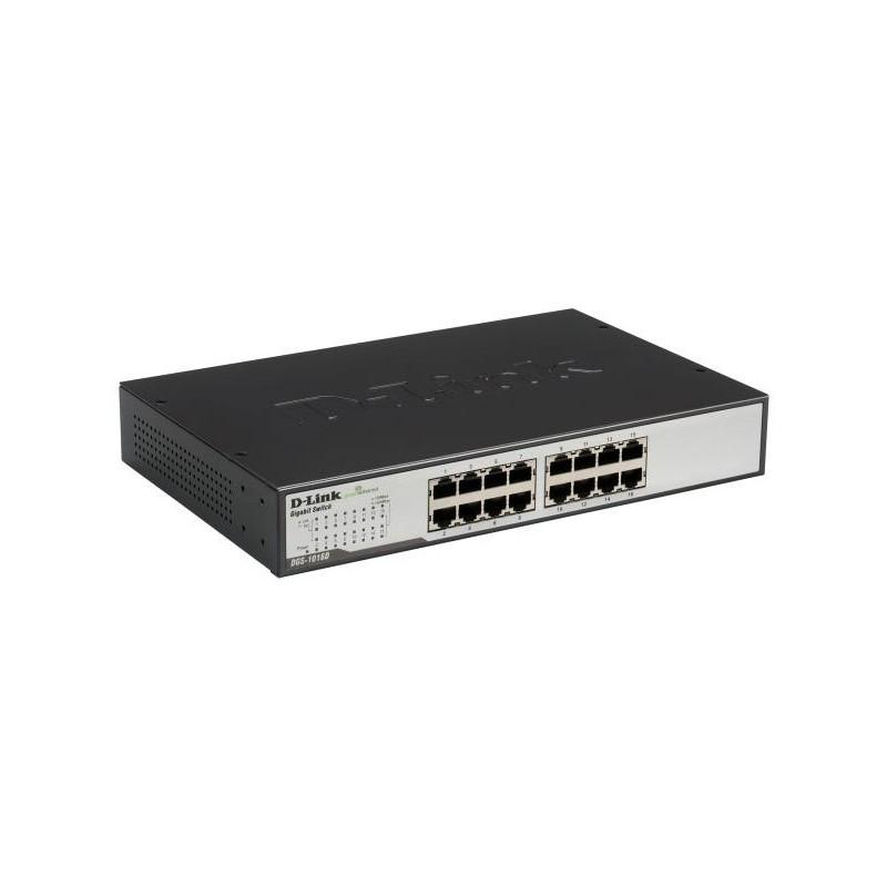 Switch 16 ports D-Link DGS-1016D - Interfaces 10/100/1000BASE-T - Rackable - Non PoE - Non manageable_0