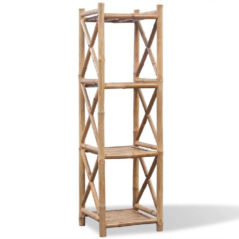 Étagère armoire design à 4 paliers en bambou beige - idéale pour salle de bains, salon ou patio - 2702011/2_0