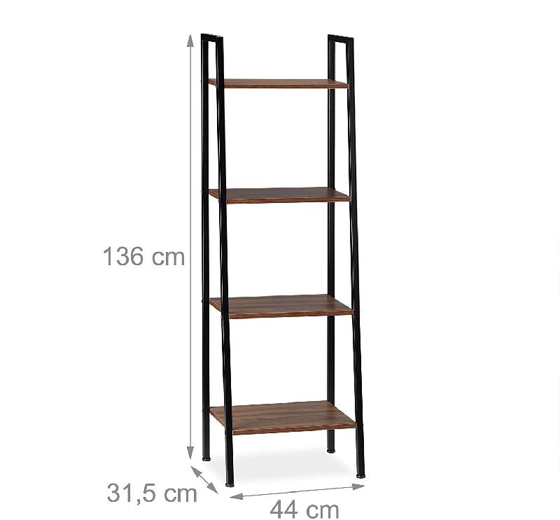 ÉTAGÈRE SUR PIED AVEC 4 ÉTAGES SALON PLANTE 136 CM MARRON ET NOIR 13_0001202_2_0