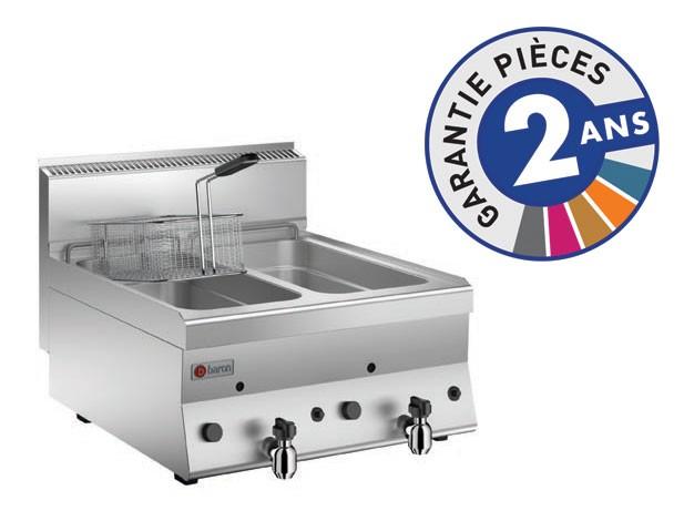 Friteuse à gaz professionnelle - 2x 8 litres - Gamme 650 - Baron 60FRG600 avec cuves inox et zone froide_0