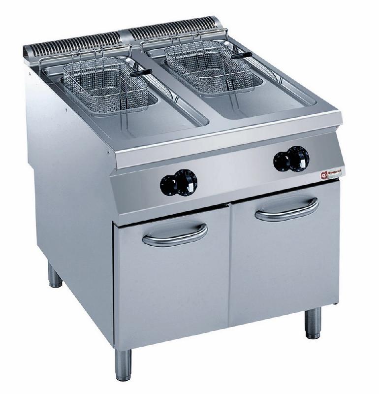 Friteuse professionnelle au gaz - 2 cuves de 15 litres sur meuble - 800x900xH850/920 mm - G22/F30A8-N_0