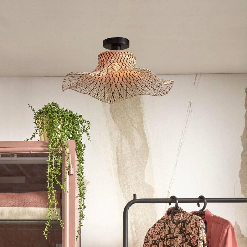 GOOD & MOJO IBIZA PLAFONNIER Ø 50CM NATURE/NOIR