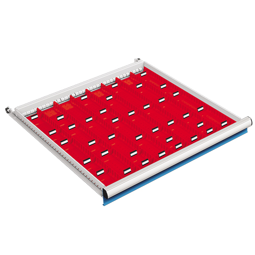 Goulottes pour armoire à tiroirs - Hauteur frontale 50 mm et plus - Multiples configurations avec godets et séparateurs_0