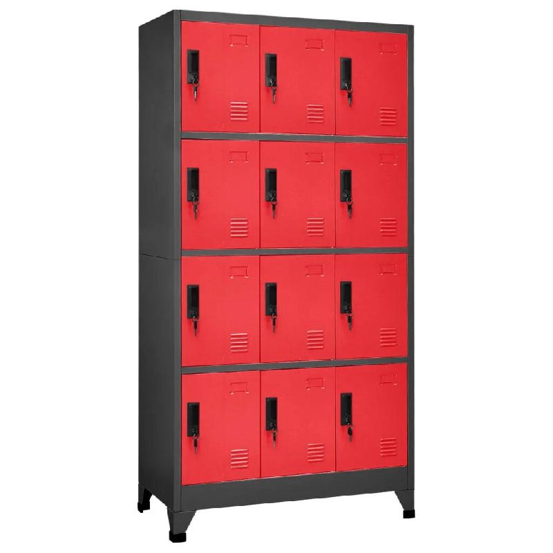 Helloshop26 - Armoire à casiers moderne avec porte verrouillable 90 x 45 x 180 cm en acier anthracite 02_0047028 - acier 3000234555274_0