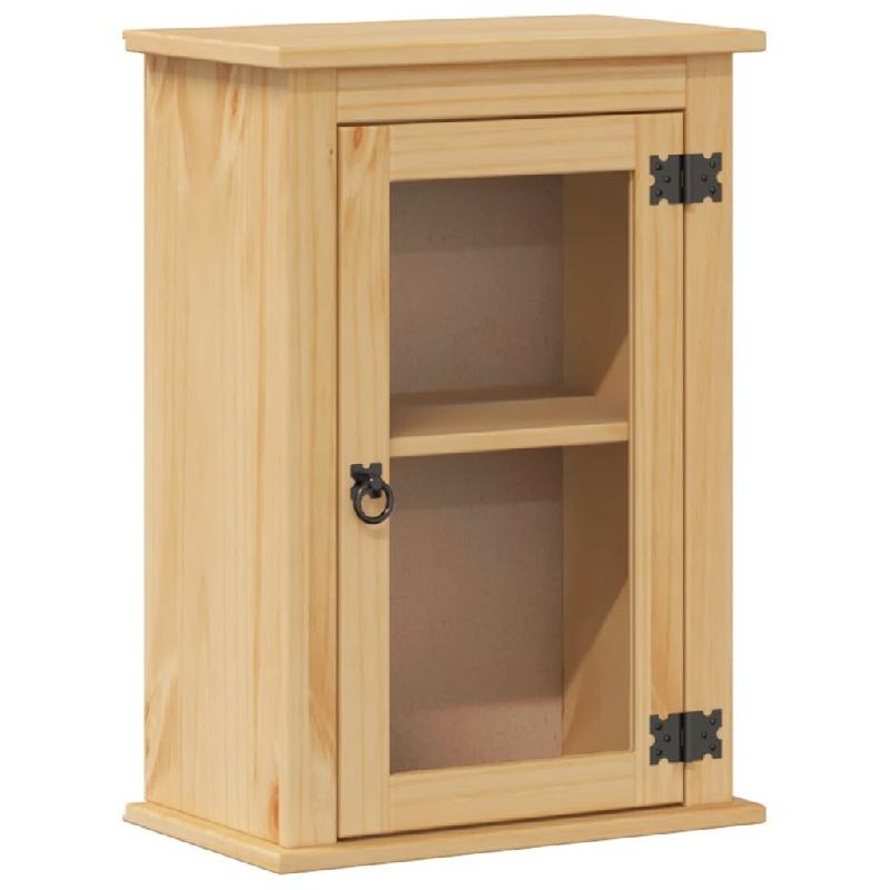 Helloshop26 - Armoire murale de salle de bain rustique pratique 45 x 27 x 64,5 cm en bois de pin massif miel 02_0057601 - 3000240128257_0