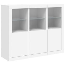 Helloshop26 - Buffet bahut commode armoire meuble de rangement organisateur cuisine salle de séjour salon avec lumières LED 3 pcs 02_0037198 - 30002_0
