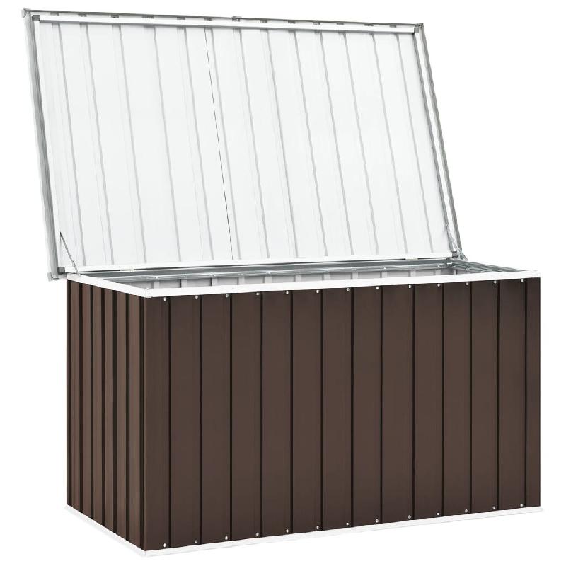 Helloshop26 - Coffre boîte meuble de jardin rangement 149 x 99 x 93 cm marron 02_0013098 - marron acier 3000714582721_0