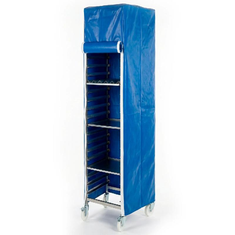 Housse de protection pour chariot porte-plaques 60 x 40 cm, en PVC avec fermeture éclair Worldmai pour CHR, boulangerie et pâtisserie. - matière sy_0