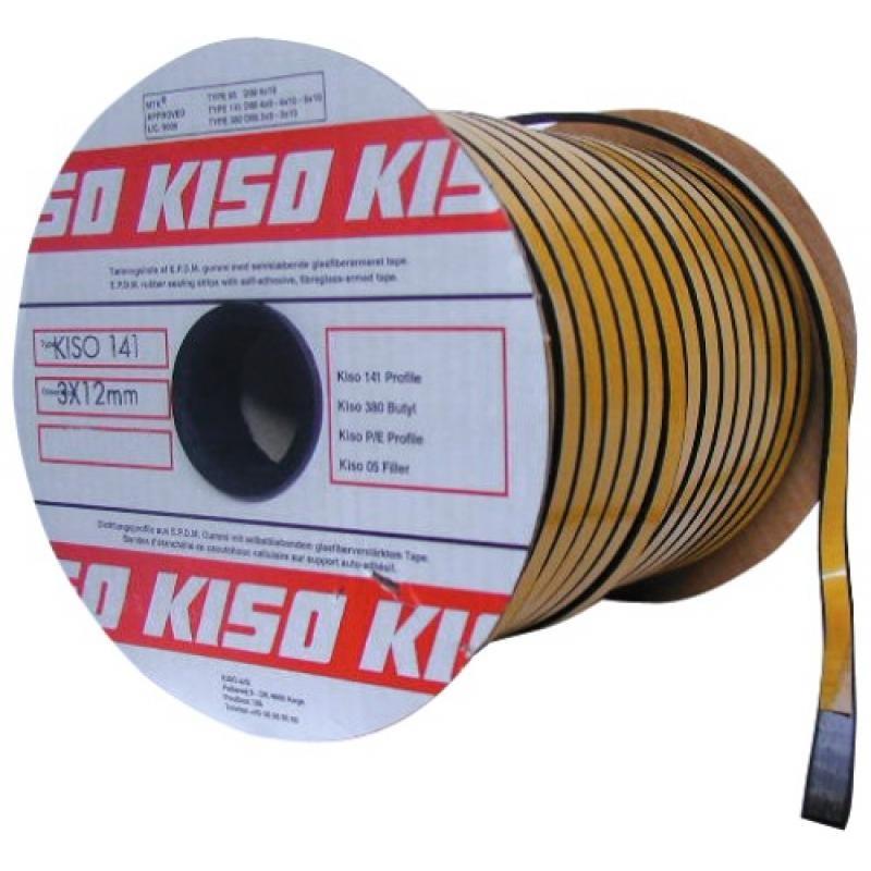 Joint d'étanchéité kiso 141 en epdm vitrage/châssis épaisseur 2 x largeur 15 mm en bobine de 125 ml coloris noir_0