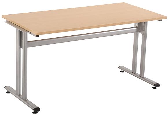 TABLE DE RÉUNION MODULA DÉPART 160 X 70 CM COLORIS HÊTRE/ALUMINIUM - MANUTAN COLLECTIVITÉS