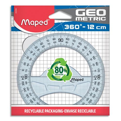 Maped GEO Metric - Rapporteur 12 cm - 360° - Design ergonomique et graduations résistantes UV_0