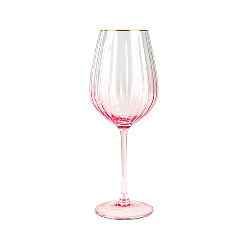 Novastyl - Lot De 4 Verres A Pied Gatsby 57.5cl En Verre Rose - 3256391043608_0