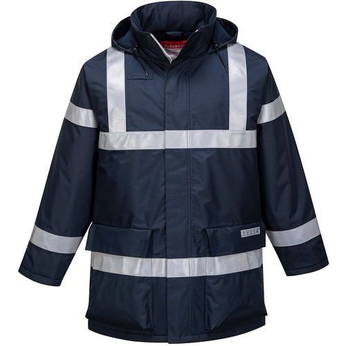 PARKA RÉSISTANT FLAMME ANTISTATIQUE BIZFLAME L BLEU FONCÉ - PORTWEST