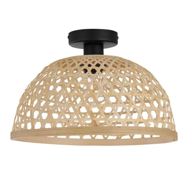 EGLO PLAFONNIER CLAVERDON AVEC ABAT-JOUR TRESSÉ NATUREL