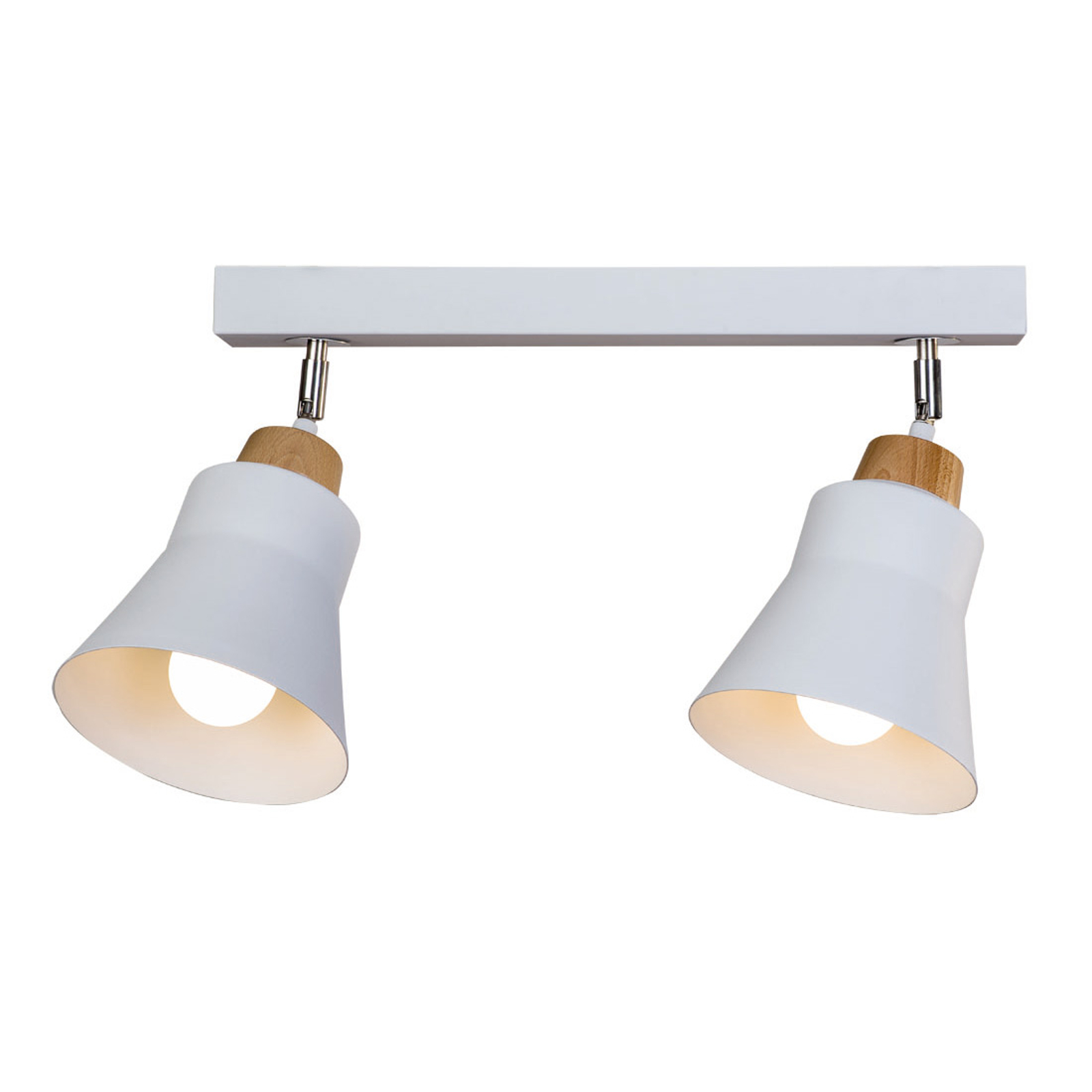 DOMILUCE PLAFONNIER WOOD, À 2 LAMPES, BLANC
