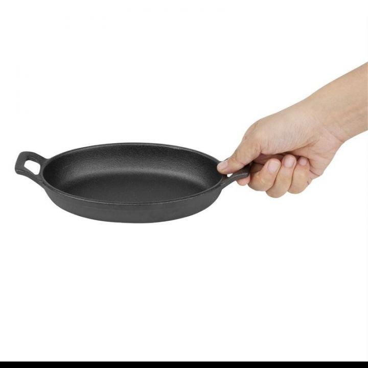 Plat ovale en fonte (L)180 x (P)120 mm, avec oreilles_0