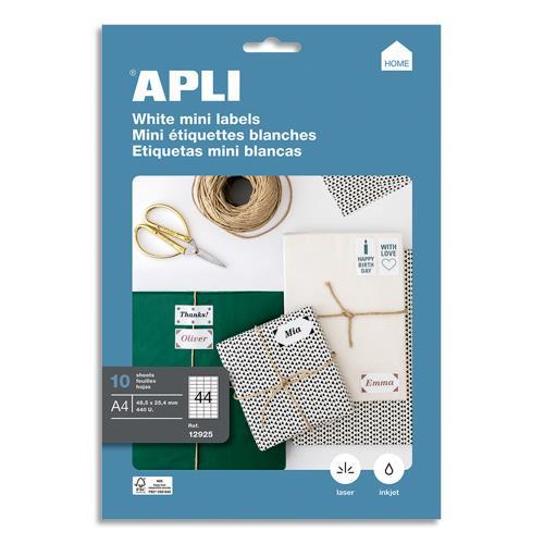 POCHETTE DE 440 ETIQUETTES MULTI-USAGE AGIPA - BLANCHES - 48,5 X 25,4MM