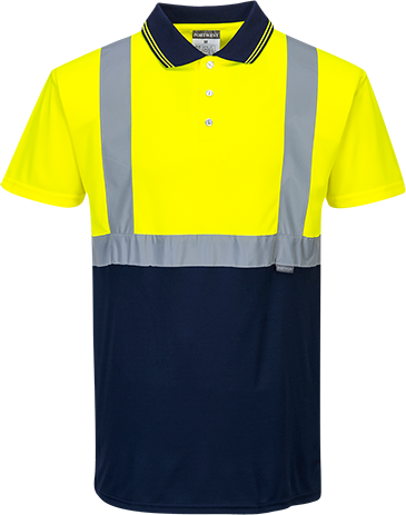 Polo bicolore jaune marine s479, 5xl_0