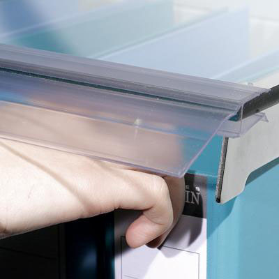 Porte-étiquettes adhésif transparent l 99,8 x h 4 cm (pqt de 10)