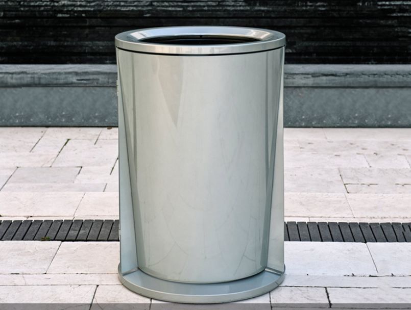 Portée Austin - Poubelle publique Landscape - Corps conique avec couvercle dôme et ouverture supérieure_1