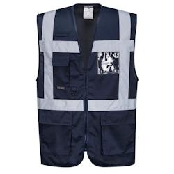 Portwest - Gilet de sécurité EXECUTIVE IONA HV Bleu Marine Taille XL - 7 poches - Polyester 125g_0