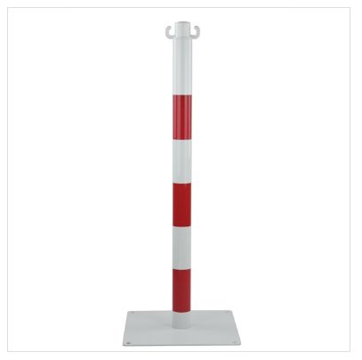 Poteau de signalisation en acier sur platine à fixer - Direct Signalétique - robuste et coloris variés_0